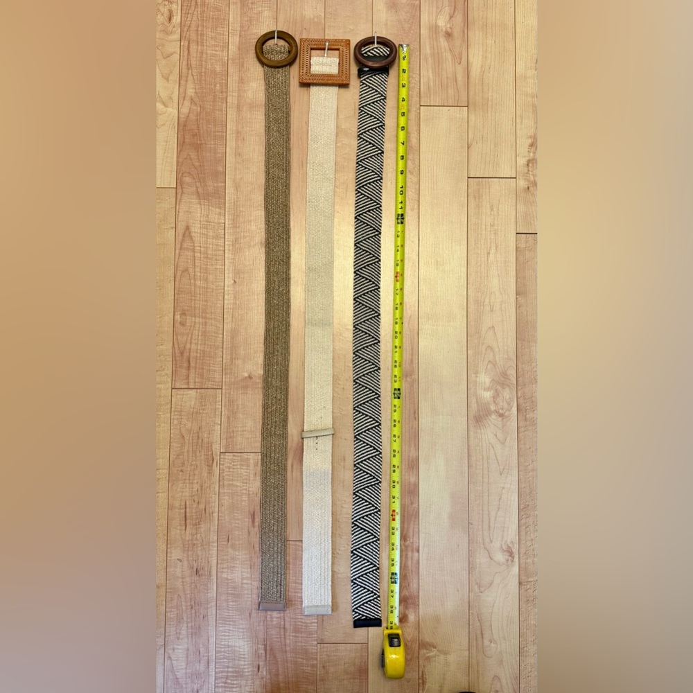 Stylish Women's Woven Belt Set - Beige, Black, Tan - Picture 2 of 3